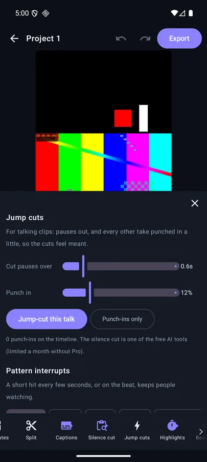 Jump cuts